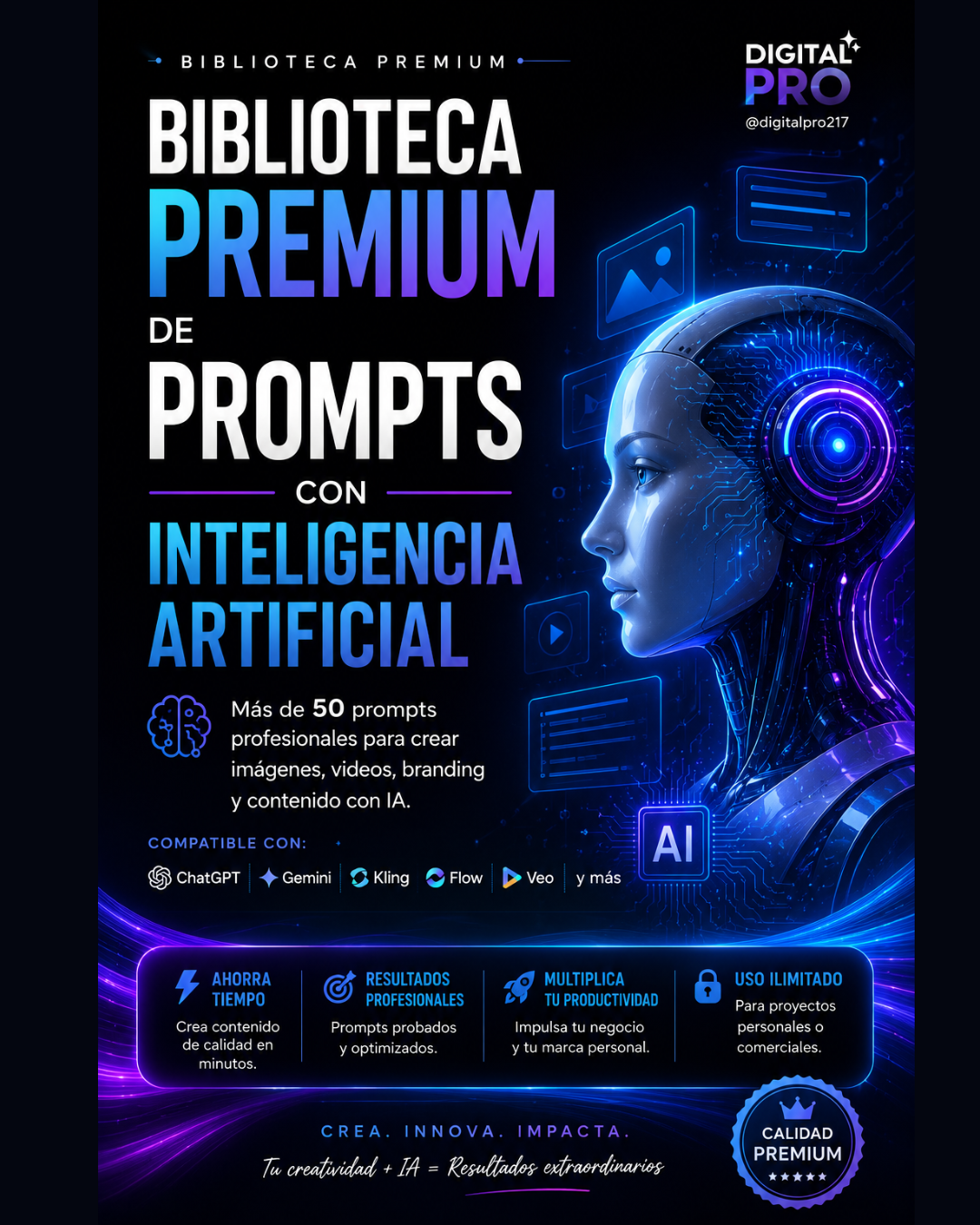 Biblioteca de prompts IA para Emprendedores Digitales